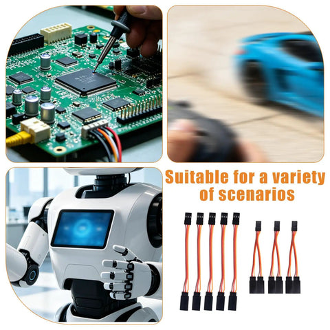 8-Piece Servo Extension Cables And Y Harness Splitters with RC cars and robots, 30-Core wiring kit for flight controllers