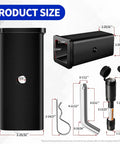 2.5 Inch Class V To 2 Inch Trailer Hitch Reducer Sleeve With Lock Pin And Towing Pin For Ford F Series Silverado Sierra Rams Trucks Converts 2.5 Inch Receiver To 2 Inch For Bike Racks Cargo Carriers Ball Mounts showing dimensions and parts