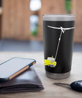 Winch Launch Glider Lover Insulated Stainless Steel Tumbler with glider design on table beside phone and keys