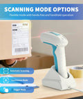 Beast Mode Industrial Barcode Scanner With Wireless 2D QR Capture And IP67 Waterproof Defense Built Tough scanning a package.