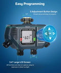 4 Zone Sprinkler Timer For Garden Hose With Rain Delay Manual Auto Irrigation Programmable Outdoor Faucet, LCD Display