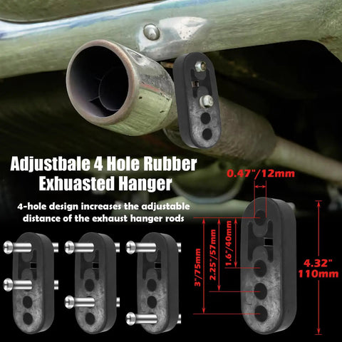Professional Exhaust Hanger Removal Plier Tool Set With 4 Rubber Mounts For Universal Muffler Installation And Repair Jobs On Any Ride. 12mm rubber hanger