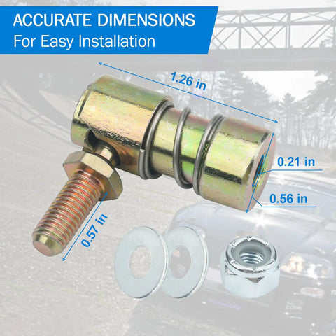 Two Pack Throttle Disconnect Quick Release Ball Joints For Throttle Cable Ball End Dual Linkage Setup And Spare Replacement With One Quarter Twenty Eight Female Thread Fitment For Easy Throttle Linkage Removal During Tuning And Maintenance. 1.26 in ball joint