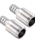 Two Pack 304 Stainless Steel Hose Barb Fittings From One And A Half Inch To Three Quarter Inch for irrigation and pool systems