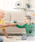 Elderly man and child playing with Speed Cube Bundle Set Of 2x2 3x3 4x4 Megaminx And Pyramid Puzzles Stickerless Smooth Turning Five Pack