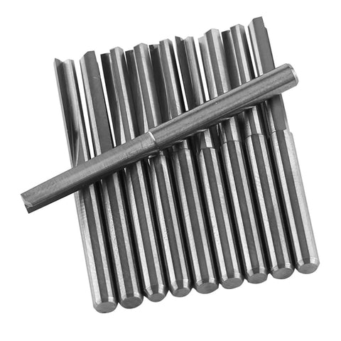 Get A Bang For Your Buck With This 10 Pack Of 3.175mm Tungsten Carbide End Milling Cutters Perfect For CNC Woodworking And Engrave Jobs That Need Durable Double Flute Bits, showing precision milling tools.