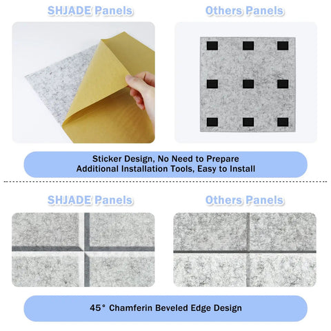 Dope Square Acoustic Wall Panels Self Adhesive 12 Pack Heavy Duty Sound Dampening Tiles showing peel off backing and beau. design.