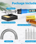 80W Digital Soldering Iron Kit With LCD Display, Ceramic Heater, Fast 20 Second Heat Up, Adjustable 180-480C, accessories shown