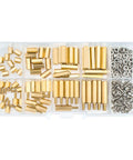 Pro Grade Brass Screw Nut And Standoff Kit For Electronics And PCBs With Male And Female Threaded Spacers And Sleeves For Makers And Tech Nerds Perfect For Raspberry Pi Boards And Computer Projects, brass parts in organizer