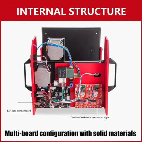 Internal structure of Portable Electric Dot Peen Engraving Machine with dual motherboards and solid materials.