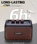 Ultra Portable 5W Dual Speaker Bluetooth Guitar Amplifier With Rechargeable Battery featuring long-lasting 2000mAh battery