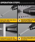Top Tier Cordless Electric Rivet Gun Tool Only Fits Standard 20V Batteries step-by-step operation guide for rivet installation.