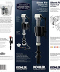 Silent Fill Toilet Valve Kit with Adjustable Fill Rate Inserts, Low Noise Tank Fill, GP1138930 packaging and contents