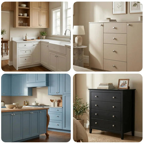 Brushed Nickel Cabinet Knobs 30 Pack With Screws For Cabinets Drawers Dressers Cupboards Solid Metal Knobs on furniture