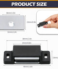 24 Pack Cabinet Magnets Heavy Duty Magnetic Door Catch 15Lb Zinc Cabinet Magnets dimensions and close-up view