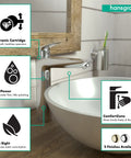 10 Inch Tall Chrome Single Handle Bathroom Sink Faucet Low Flow 1.2 GPM Water Saving With Easy Install Aerator Ceramic Cartridge Pop Up Drain Included, close-up view
