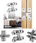 180 Degree Hidden Hinges For Cabinets And Furniture Concealed Cross Door Hinges Invisible Cabinet Hinge Kit installed on wood
