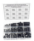 ABS Plastic Unthreaded Spacers Kit For M4 Screws With 7mm Outer Diameter And 4.2mm Inner Diameter Black Round Spacers
