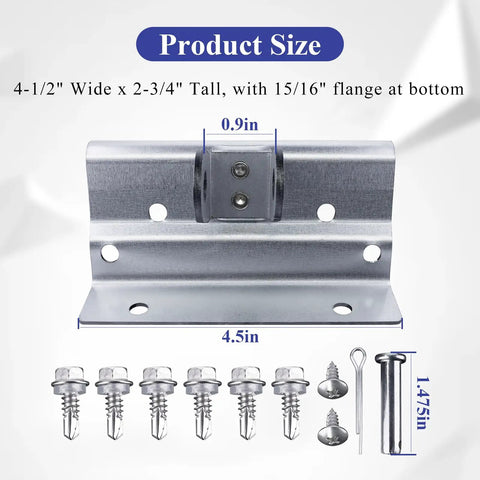 Image showing Garage Door Trolley Arm Attachment Orbital Bracket Kit with Hardware Bag. Measurements: 4.5" x 2.75".