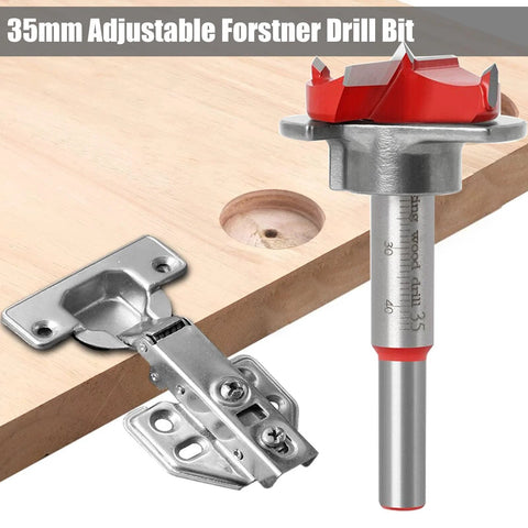 Yakamoz 35mm concealed hinge jig kit with adjustable depth Forstner bit and cabinet hinge drilling guide