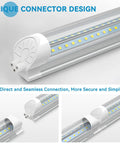LED Shop Light 4ft 40W 5500LM 5000K Daylight White V Shape Linkable T8 LED Tube Lights showing unique connector design