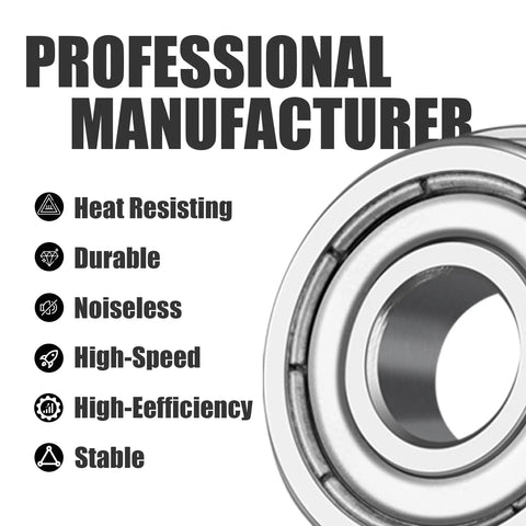 Flanged Ball Bearings 8x16x5mm Set Of 10, Chrome Steel Heavy Duty, Quiet, Beefy Shielded Bearings For Motors, Machinery, Robots, Hobbies, Drop In Replacement, Smooth, Rock Solid Performance close-up