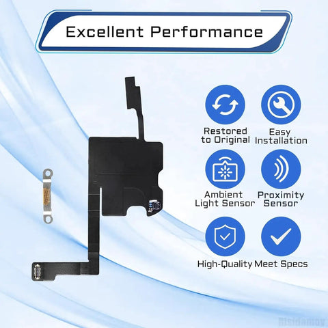 Earpiece Flex Cable Replacement For iPhone 15 Pro Series A3102 A2848 A3101 A3104 - DIY Fix To Restore Crisp Calls, Accurate Ambient Light Sensor, Durable Build, Easy Install For Your Phone. Black flex cable with sensor module