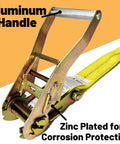 Heavy Duty Flat Hook Ratchet Straps 4 Pack 2 Inch By 27 Foot Weather Resistant Cargo Straps with aluminum handle and zinc plating