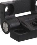 Close-up view of black Adjustable 90 Degree Torque Friction Plastic Folding Door Hinge For Cabinets And Electrical Cabinets