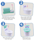 Interactive Toddler Potty Trainer Chair With Snappy Audio Clips And Upbeat Tunes, Two In One training steps visual guide.