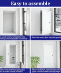 Step-by-step visual guide for Rock Solid Aluminum Attic Access Door With Key Lock Smooth Ceiling Panel For Drywall Homes installation.