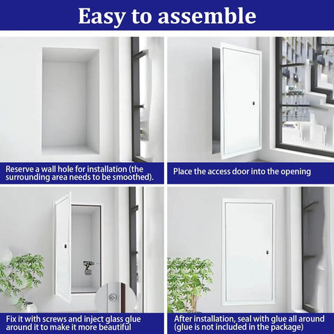 Step-by-step visual guide for Rock Solid Aluminum Attic Access Door With Key Lock Smooth Ceiling Panel For Drywall Homes installation.