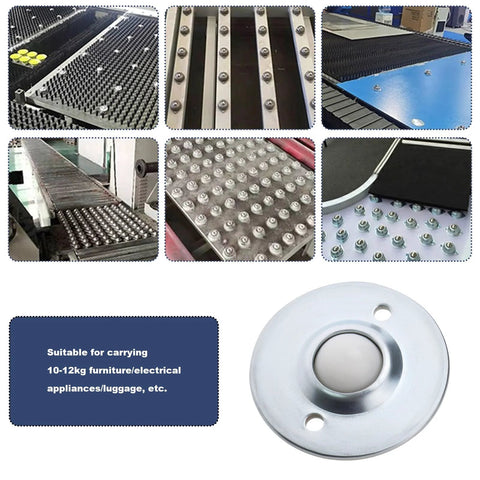 12 Pieces Ball Transfer Bearings With Nylon Balls In Carbon Steel Casing Rotation Caster Diameter 45mm, used in conveyors and carts