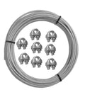 Heavy Duty Sun Shade Sail Hardware Kit With 111 Feet Galvanized Wire Rope And Eight Clamps For Cable Railing Deck Stairs Balustrade