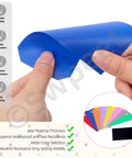 Hands holding blue 200Pcs Must Have Pink Waterproof Writable Eyelet Hole Plastic Tags With Wires Assortment Kit for Labeling