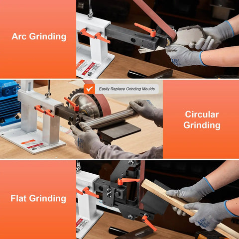 Top Shelf 72X2 Inch Belt Grinder And Sander With Variable Speed Vfd Controls 1500W 2Hp Motor for arc, circular, and flat grinding