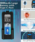3800mAh battery with Type-C port and protections for dual band 8W ham radio handheld with 3800mAh battery, long range two way radio kit.