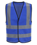 Heavy Duty High Visibility Safety Vest In Vivid Blue Featuring Continuous Reflective Banding Cut From Ultra Breathable Mesh For Hard Hats Trail Blazers And Night Runners Straight Up Designed To Keep You Seen And Locked In, front view.