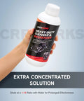 Pro Level Ultrasonic Cleaner Fluid For Carburetors Engines And Auto Parts Dissolves Stubborn Grease Oil And Road Grime Without Any Scrub Hustle Leaves Parts Residue Free 34 Fl Oz in hand with dilution instructions.
