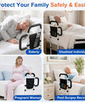 Adjustable Bed Rails For Seniors With Non Slip Grab Bar And Storage Pocket ASTM Approved Bed Cane in bedroom setting