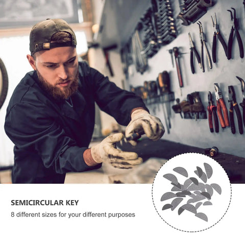 Mechanic using Half Moon Semicircle Woodruff Key Kit with 80 Piece Stainless Steel Fasteners for industrial machinery.