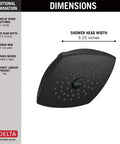 Raincan Shower Head Matte Black With Touch Clean Spray Face, Single Setting Full Body Spray, No-Fuss Easy Clean Spray Holes