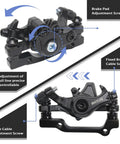 Detailed view of MTB Disc Brake Kit for Mountain Bikes Mechanical Caliper With Aluminum Alloy Body 160mm Stainless Rotor, showing adjustment points