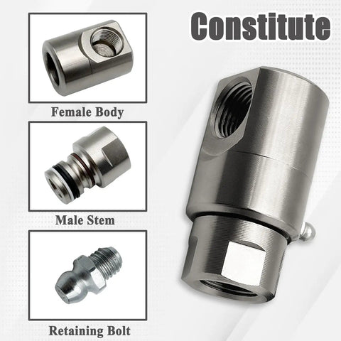 Two Pack 1/2 Inch Hose Reel Swivel Fittings Replacement Made From Ni Al Nickel Aluminum Alloy Durable Metal Corrosion And Rust Resistant Heavy Duty Design For Easy Replacement On Hose Reels And Reel Systems. Female body view