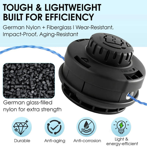 Replacement Weed Eater Head For Kobalt 80V 40V And 24V Cordless Trimmers with 0.080 inch dual-line, fiberglass nylon head