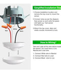 Ceiling Motion Sensor Light Switch With 360 Degree Occupancy Sensor 10A 120V installation diagram with wiring guide