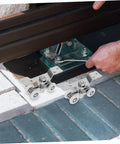 2 Pack Heavy Duty Stainless Steel Sliding Door Rollers With Silent Nylon Wheels being installed on a track