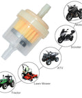 Magnetic Gas Inline Fuel Filter Three Sixteenth Inch Universal Fit For Motorcycle, ATV, Quad And Go Kart, Pack of Ten