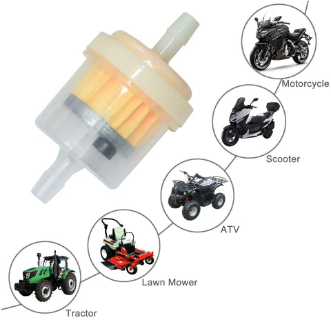 Magnetic Gas Inline Fuel Filter Three Sixteenth Inch Universal Fit For Motorcycle, ATV, Quad And Go Kart, Pack of Ten
