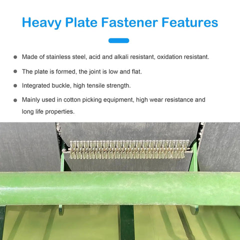 Six Point Eight Inch Lacing Splice Belt Fastener Set Two Piece Stainless Steel Rivet Fasteners on equipment